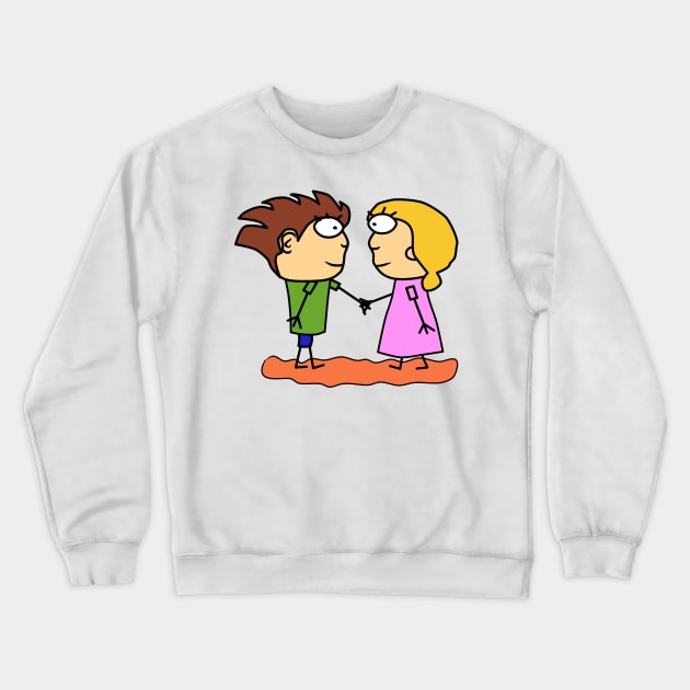 Girl and boy. Love and friendship. Lovers. Interesting design, modern, interesting drawing. Hobby and interest. Concept and idea. Crewneck Sweatshirt by grafinya